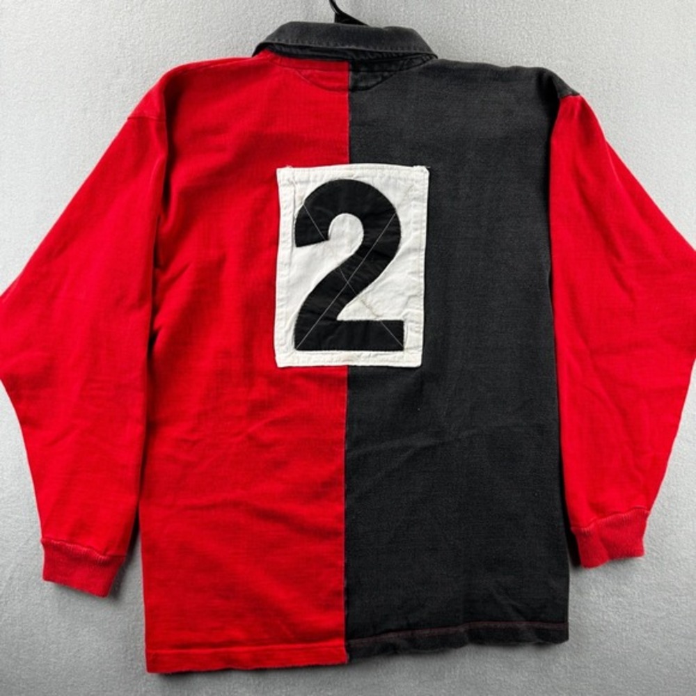 Vintage Halbro Rugby Shirt Mens 46 Red Heavy Cotton‎ Jersey 90s USA Warriors CMS